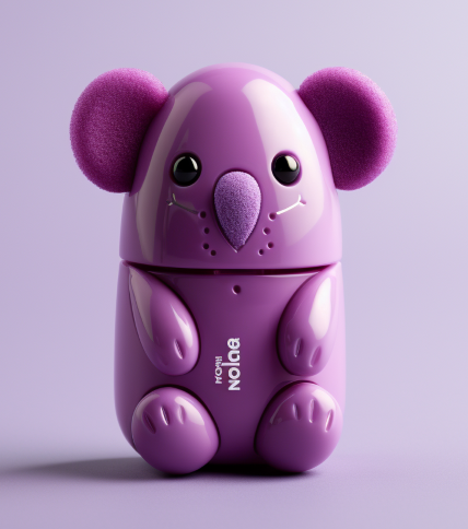 An image generated using AI which shows a purple pill in the shape of a koala